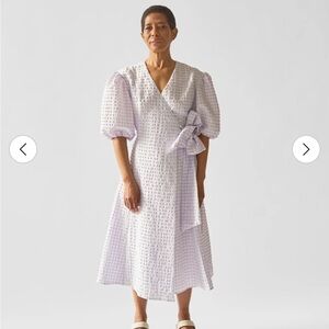 Wray Juliette dress hyacinth gingham purple plaid wrap large